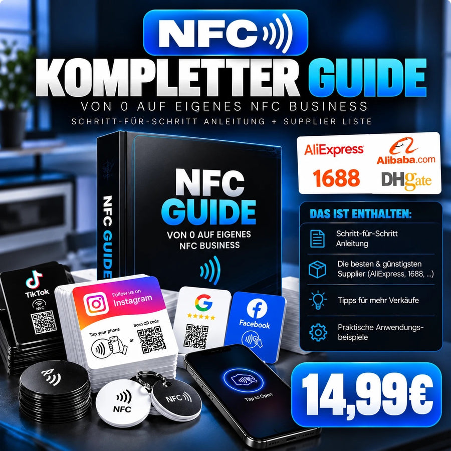 NFC Kompletter Guide – Schritt-für-Schritt-Anleitung und Supplier-Liste, 14,99 €